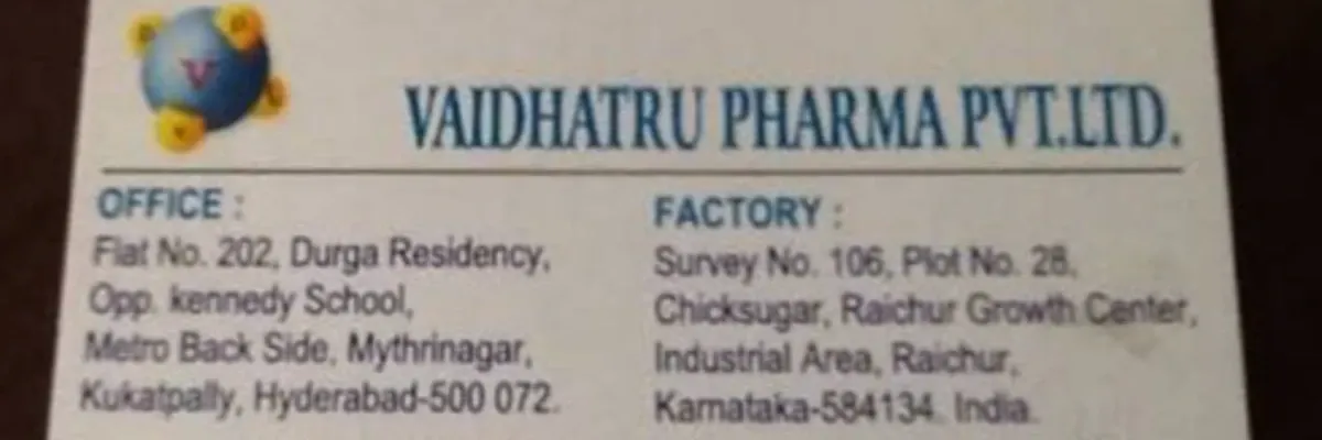 Vaidhatru Pharma PVT. LTD Cover